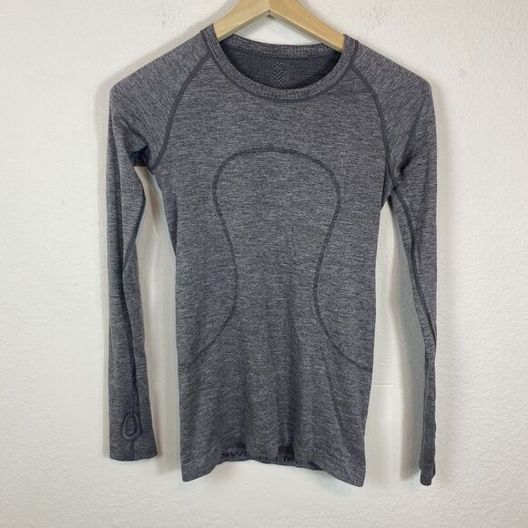 Lululemon Size 6 Swiftly Tech Long Sleeve Gray‎ Sparkle - Picture 1 of 7